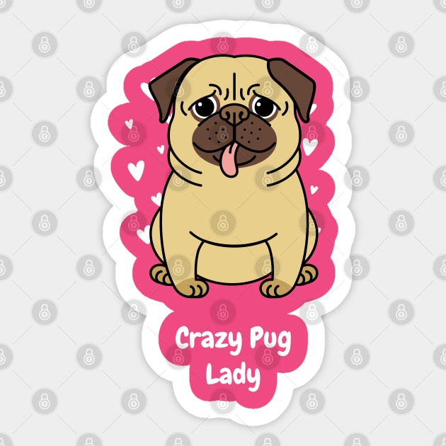 Pug lady Sticker by just3luxxx